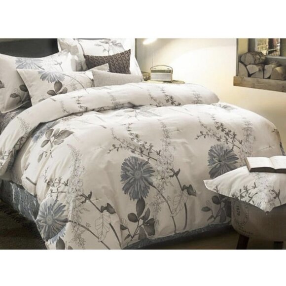 Wake In Cloud - Floral Comforter Set, 100% Cotton Fabric, Vintage Flower Shabby - Picture 3 of 3